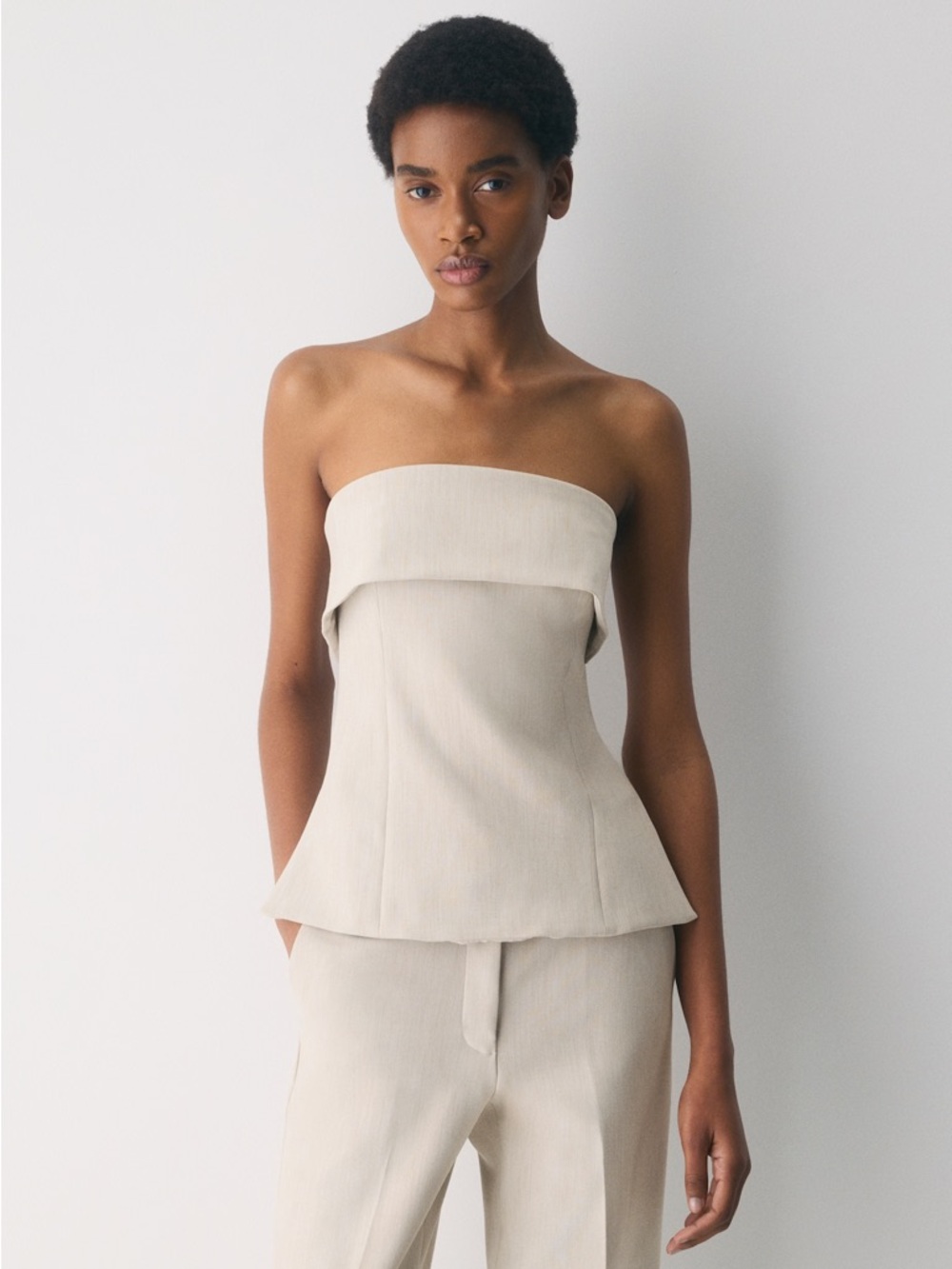 Aritzia Element Tube Top | Matte Pearl